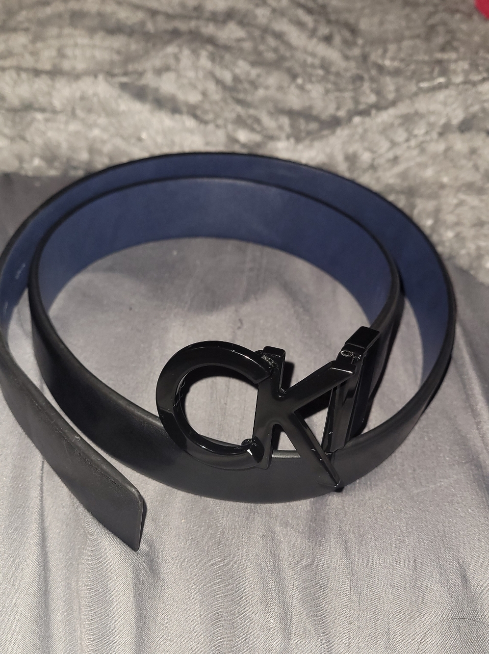 Calvin Klein PU Leather Belt with CK Buckle